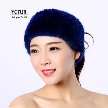 YCFUR Super Elastični Ženske Trakovi Plesti Mink Krzno Glavo Hairband Dekleta 2 Uporablja Vratu Toplejše Obroč Šal Za Ženske
