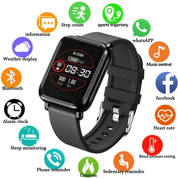 2019 IP68 Vodotesen Pametno Gledati Moški Ženske Srčnega utripa, Spremljanje Krvnega tlaka za merjenje Watch Smartwatch Podpora IOS Android