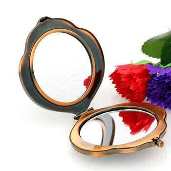 SUNSPICE-MS Prenosni Mini Žep Ličila Ogledalo Dame, Dekleta Strani Kozmetično Ogledalo iz Nerjavečega Dvojno Strani Folde Kompakten Ogledala