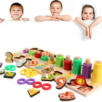 Montessori Izobraževalne Lesene Igrače Otrok Matematiko Ribolov Štetje Številk za Otroke Leseni Vrtec Montessori Igrača Štetje