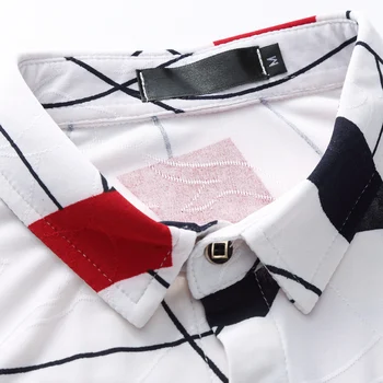 Brat Wang Poletje moška Športna Majica Fashion Geometrijske Tiskanje Slim Stretch Majica blagovne Znamke Podjetja Prosti čas Velikosti Oblačil
