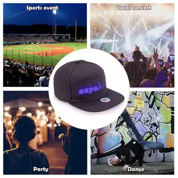 Moda Bombaž Bluetooth Programabilni LED drsenje sporočilo Skp Baseball Caps Ženske&Moških hip hop street dance party ribolov skp