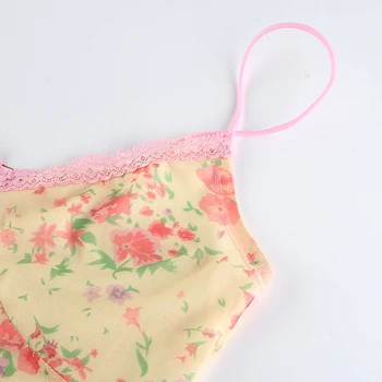 2020 nove modne ženske poletje seksi backless slim natisnjeni šivanje čipke camisole crop tops Cuteandpsycho
