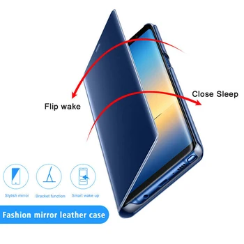 Ogledalo Usnjena torbica Za Huawei P Smart 2018 SLIKA-LX1 L21 Flip torbica Za Huawei P Smart 2019 POT-LX3 LX1 Pogled Pokrov okna
