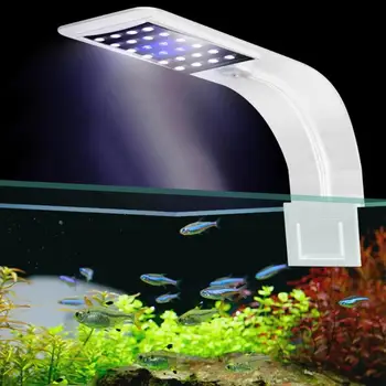 Super Slim LED 10W Nepremočljiva Luči Akvarij za Ribe Tank Vodne Rastline Rastejo Razsvetljavo Clip-On Lučka EU Priključite Kabel Ribe Dobave