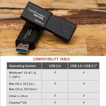 Original Kingston DataTraveler 100 G3 USB Flash Diski 16GB 32GB 64GB 128GB USB 3.0 Pen Drive visoke hitrosti PenDrives DT100G3
