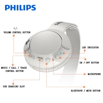 Philips Slušalke Bluetooth Slušalke Brezžične Slušalke SHB3075 Glasnosti z Mikrofonom Nadzor za Galaxy Note 8 XiaoMI Hua Wei
