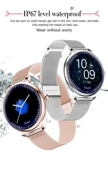 NY12 pametno gledati ženske Krog Zaslona smartwatch za Dekle Srčnega utripa združljiv Za Android IOS Pametna Zapestnica VS CF18 H2