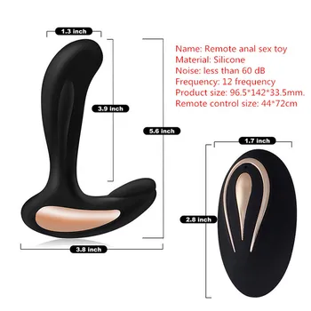 12 Frekvenco Vibracije Analni Čep Prostate Masaža Vtič USB Polnjenje G Spot Masaža Električni Butt Plug Odraslih Spolnih Igrač za Moške.