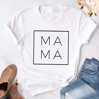 Mama Kvadratnih Ženske tshirt Bombaž Priložnostne Smešno t shirt Darilo Za Lady Nova Mama Kul Zgoraj Tee 2020 Mati Toplo Darilo Prisotna T-shirt
