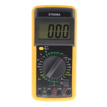 DT9208A Profesionalni LCD Digitalni Multimeter Električni Ročni Voltmeter Ampermeter Odpornost Kapacitivnost Tester AC DC