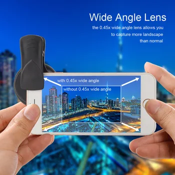 APEXEL 2v1 Objektiv 0.45 X širokokotni+12,5 X Makro Objektiv Profesionalne HD Kamero Telefona, Leča Za iPhone 8 7 6S Plus Xiaomi Samsung LG