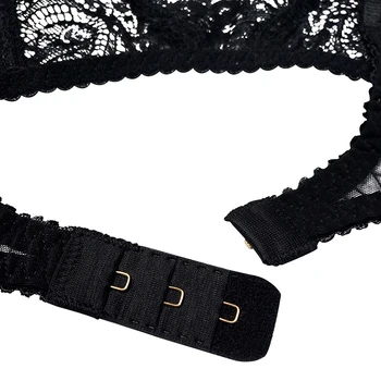 Varsbaby čipke podvezice pregleden ultra-tanek perilo lok intimates, podvezice +nogavice 2 kos za ženske
