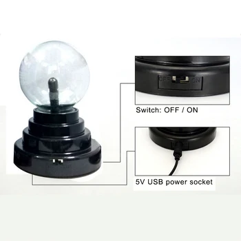 USB Plazme Žoga Magic Luna Lučka Elektrostatično Krogle Svetlobe, ABS Steklene Krogle Žarnice Dotik Novost Projekta Domov Dekoracijo