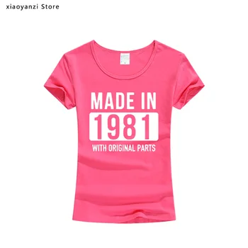 Smešna Majica s kratkimi rokavi Izdelan Leta 1981 Črke Natisni T-shirt Limited Edition 38. Rojstni dan Darilo Nostalgično Leto Humor Tee Camiseta Masculina