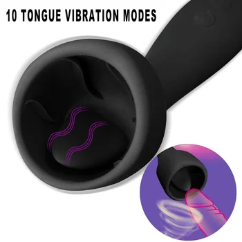 Zmogljiv 10 Načini Jezika Lizanje Vibrator Glavice Penisa Stimulator Nastavek Klitoris Muco Massager Oralni Seks Igrače Za Odrasle Masturbator