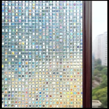200 cm Dolžina Statične Oklepajo Okno Film Mozaik Zmanjševanje Bleščanja PVC Dekorativne Steklene Nalepke Za Okna, Vrata, Omare Tabela Površine