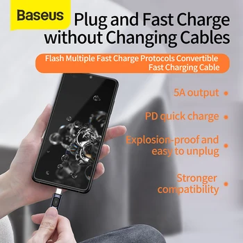 Baseus USB Tip C Kabel za Huawei P30 Pro Mate 30 P20 USB C Tip Kabla-C Hitro Polnjenje USB-C Podatkovni Kabel 5A 2M/1M Kabel USB
