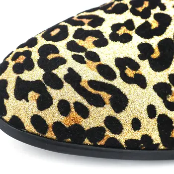 Nove Modne Moške Leopard Bombažne Tkanine, Čevlji za Moške Loafers Priložnostne Čevlji Moški Stanovanj Kajenje Copate