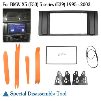 Dvojni 2 Din Okvir za BMW X5 E53 E 53 5 E39 1995-2003 Radio Fascijo Stereo Vmesnik Plošča Armaturna Komplet Avto Dodatki Notranjost