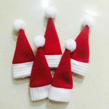 20Pcs/veliko Rdeče Božič Steklenico Vina Kape Mini Hat Santa Stranka Mizo Dekoracijo za Dom, Božični Okraski