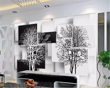 Beibehang tapete za stene, 3 d behang Fotografijo za ozadje preprosto črno in belo drevo 3D TV ozadju stene papier peint zidana 3d