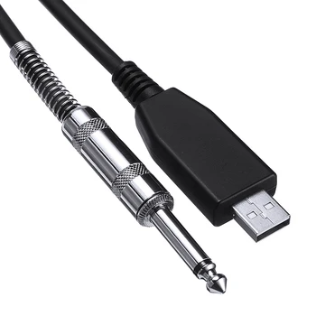 Mayitr 1pc 2 Metrov USB Vmesnik Moški-6,35 mm Električne Kitare Kabel Visoke Kakovosti Studio Audio Converter Kabli