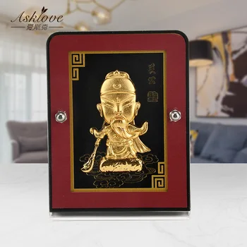 Guan Yu Kip Treh Kraljestev Guandi Buda Kipi Feng Shui Okraski Zlato Folijo Obrti Namizje Avto Okraski Doma Dekoracijo