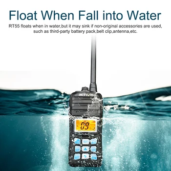 RETEVIS RT55 Strokovno VHF Morskih Radijske Float Walkie Talkie Nepremočljiva dvosmerna Radijska NOAA Vremensko Opozorilo 5W Morskih VHF Radio
