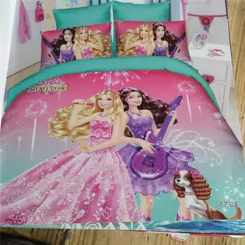Disney Princesa Barbie posteljnina nabor twin velikost rjuhe za dekleta spalnica dekor otroci odeja rjuhe prevleke 3-4 kos 3d tiskanih Otrok