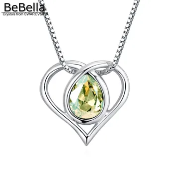 BeBella srce ljubezni, ogrlico, obesek s Kristali Swarovski modni nakit za ženske dekle za Valentinovo darilo za rojstni dan