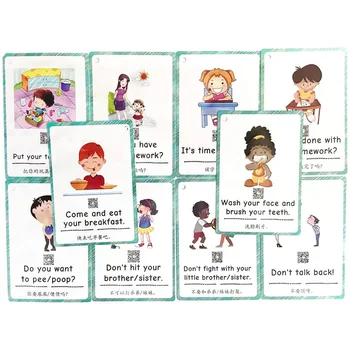 100 Stavek Zabavno Vprašanje Kartice Igre Za Otroke starši-otrok Dnevno Pogovor Predjed Kartice s Sliko angleški Flashcards