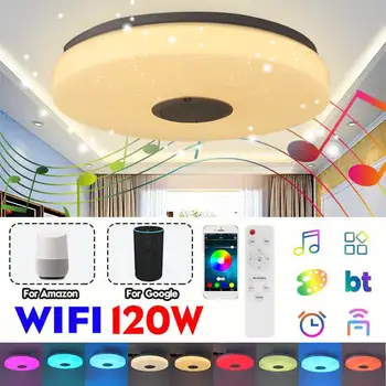 120W Sodobne RGB LED Stropna Luč Domačo Razsvetljavo WiFi APP Inteligentni Nadzor bluetooth, Glasbo, Svetlobo, Spalnica Smart Stropna Svetilka