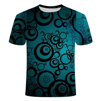 Geometrijske sliko vrtite T-shirt moški in ženske dizzy T-shirt 3D smešno hipnotik T-shirt poletje priložnostne T-shirt pisane plus velikost T-