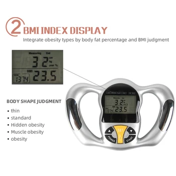 Indeks telesne Mase Merjenje ročni 6Seconds BMI Meter Zdravje Maščobe Analizator Monitor hujšanje Meter Kalorij Kalkulator Orodja