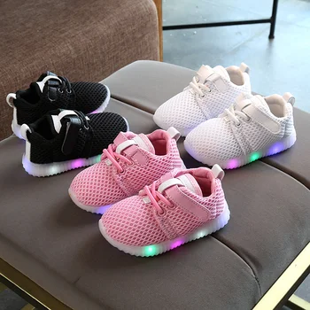Citgeett Moda Newborn Baby Toddler Fantje, Dekleta, Otroci Svetlobna Superge sveti Čevlji LED Čevlji
