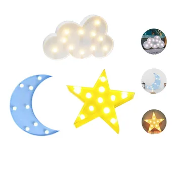 New moon pentagram bel oblak LED namizna svetilka noč svetlobe, fant je soba dekoracijo noč svetlobe dekoracijo