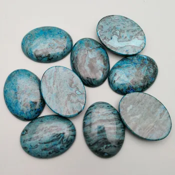 Moda 30*40 mm Naravnih Ovalne kamen kroglice čare modra oniks CAB CHRYSOPRASE ne luknjo za nakit, izdelava 10pcs/veliko
