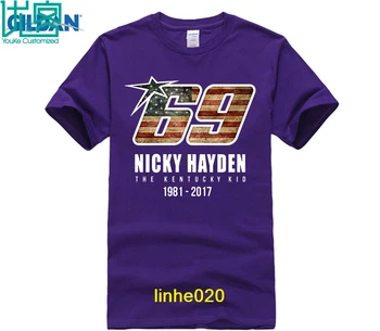 Za Človeka, Eleganca Nicky Hayden 69 Bombaž Natisni T-shirt Kratek Rokav Plus Velikost po Meri Človeka, T srajce