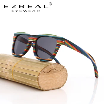 EZREAL Prvotne Lesene Bambusa sončna Očala Moški Ženske Zrcali UV400 sončna Očala Pravega Lesa Odtenki Očala Sunglases Moški