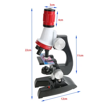Otroci Izobraževalne Mikroskopom Komplet Šole za Znanosti Povečevalno Orodje Set S Pinceto L41D