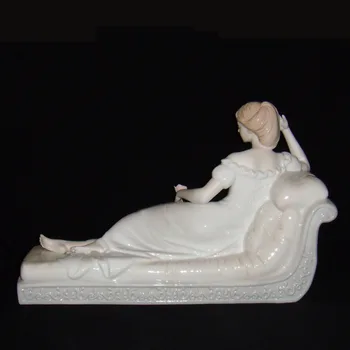 Porcelan Kraljica Figur Antično Keramiko Pižamo Princesa Kipec, ki je Oplemenitena Obrt Okras za Dom Dekor in Art Collection