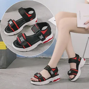 Xiaying Nasmeh 2020 poletje nov slog ravnim dnom torta z debelo-soled ženske sandali