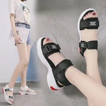 Xiaying Nasmeh 2020 poletje nov slog ravnim dnom torta z debelo-soled ženske sandali