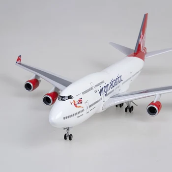 47 CM, Virgin Atlantic 747 Letalo Model Igrača Letala B747 Britanski letalski družbi Model W Svetlobe in Kolo podvozje, Diecast Smolo Igrača