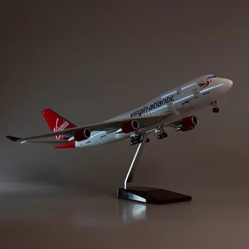 47 CM, Virgin Atlantic 747 Letalo Model Igrača Letala B747 Britanski letalski družbi Model W Svetlobe in Kolo podvozje, Diecast Smolo Igrača