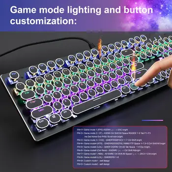 Moda Žična Mehanska Igralna Tipkovnica 104 Keycaps USB v Ozadju Igra Klaviature za Tablični računalnik Namizni RAČUNALNIK Črna