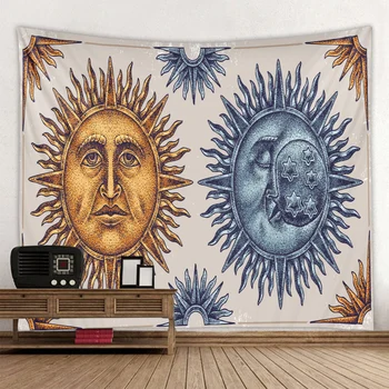 Sun Moon Bog ozadju, tapiserija, postavitev scene, ki visi krpo digitalni tisk se lahko meri