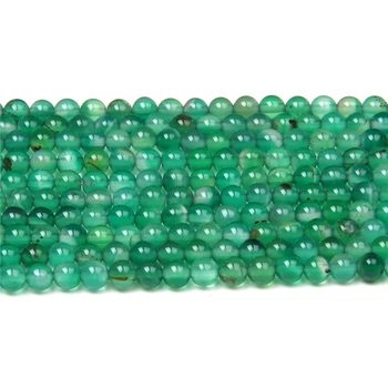 4 MM Svoboden Naravno zeleno Agat kroglice za nakit, zaradi česar ugotovitev zapestnico, ogrlico gem kamen kroglice diy Pripomočki na debelo razsutem stanju