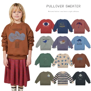 2020 Otroci Hoodies Trenirke Nove Zimske Jeseni Oblačila Božič Fantje Majica Dolg Rokav Vrhovi Dekleta Raglan Deklica Oblačila